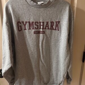 Gymshark Gray Sweatshirt with Maroon Logo